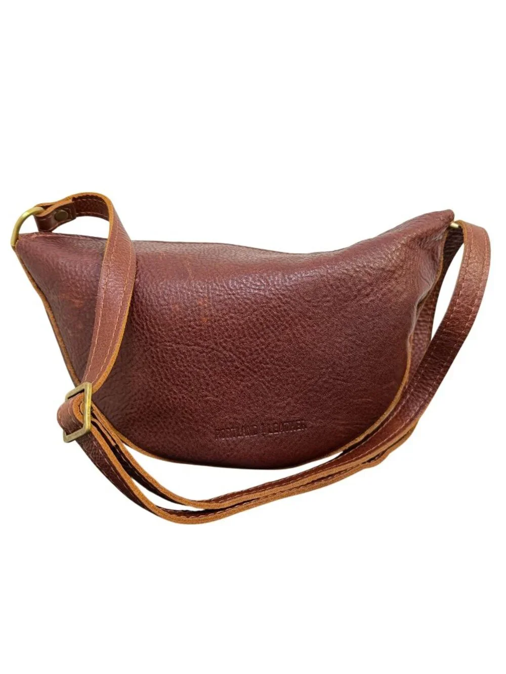 Portland Leather Lea Hobo Bag Small Brown Leather Adjustable Strap